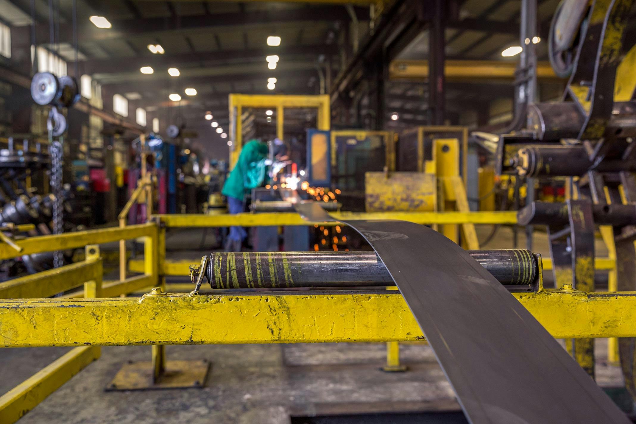 technician at work in a quality tubing facility