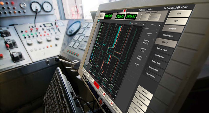 RigSense control station with data on a screen