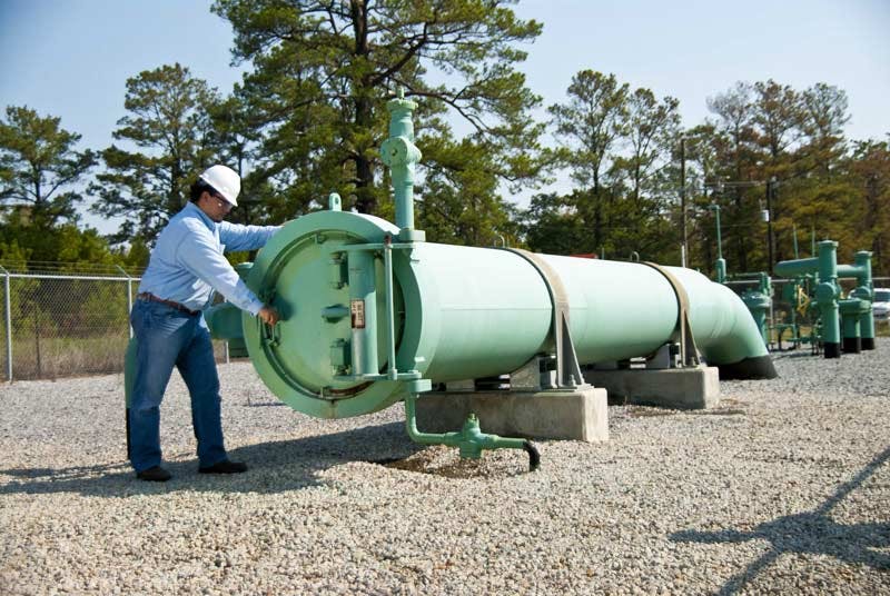 A technician closes a sentry closure