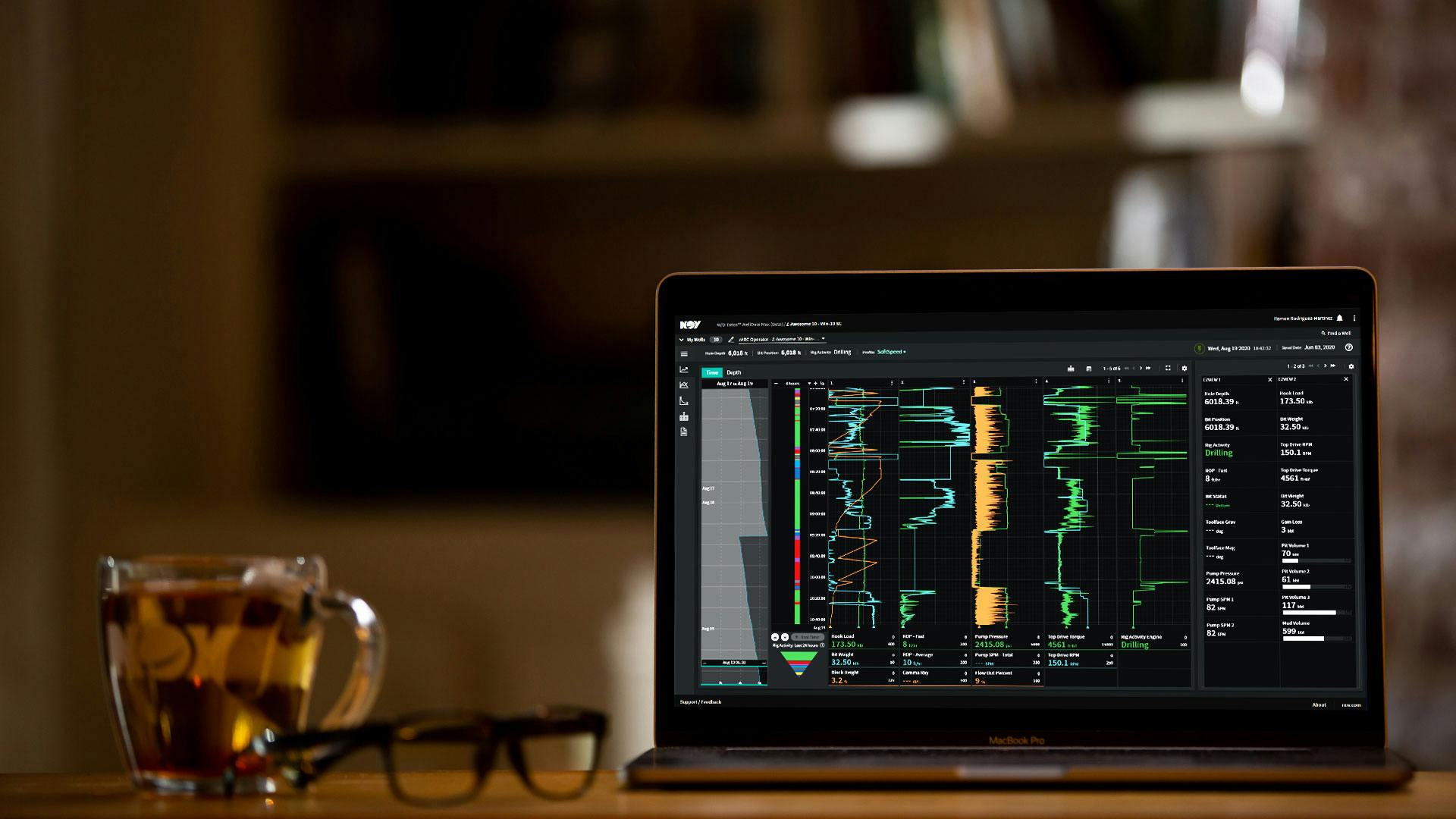 Welldata 4.0 interface on laptop screen